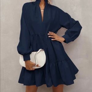 Nock neck smock dress - Shein